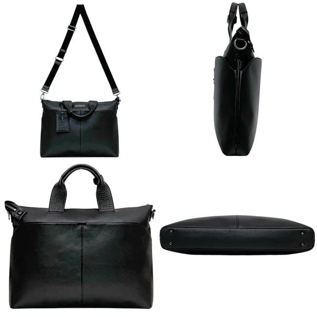 BURBERRY BLACK LABEL Business Bag Briefcase Leather Black Authentic