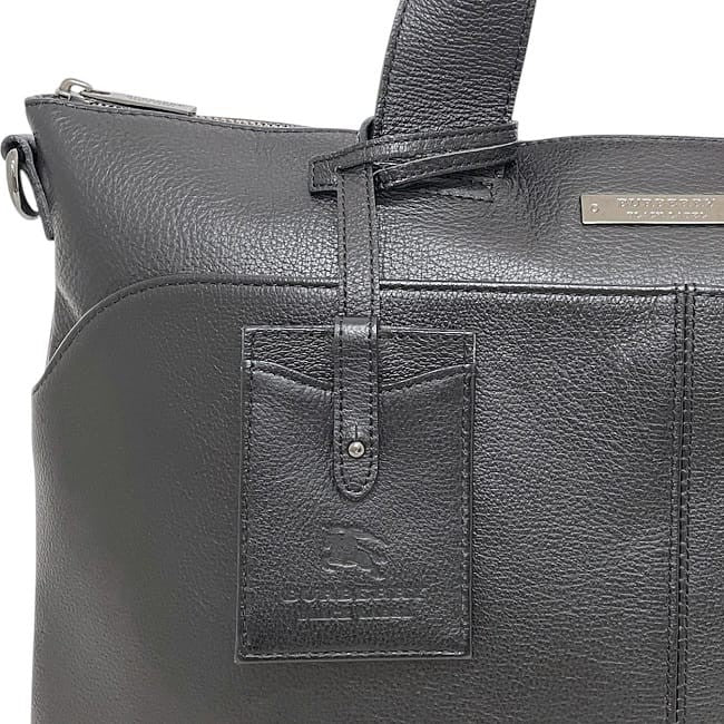 BURBERRY BLACK LABEL Business Bag Briefcase Leather Black Authentic