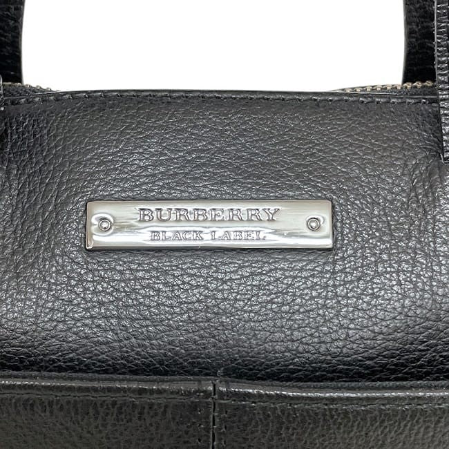 BURBERRY BLACK LABEL Business Bag Briefcase Leather Black Authentic
