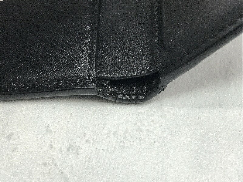 Saint Laurent Bi-fold Wallet Flap Compact Purse YSL Cassandra Black Authentic