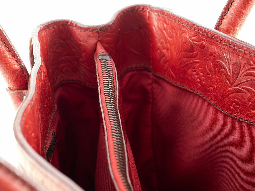 MIU MIU Hand Bag Tote Purse Leather Red Authentic