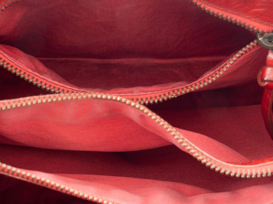 MIU MIU Hand Bag Tote Purse Leather Red Authentic