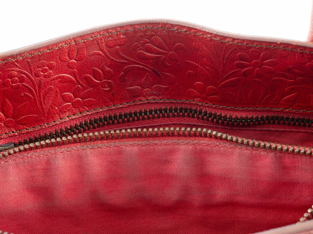 MIU MIU Hand Bag Tote Purse Leather Red Authentic