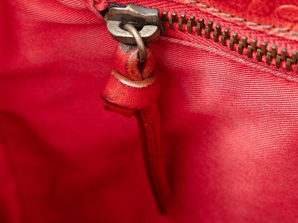 MIU MIU Hand Bag Tote Purse Leather Red Authentic