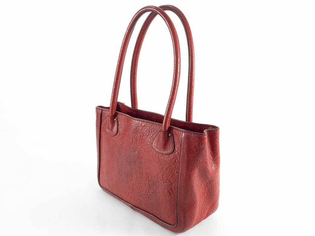 MIU MIU Hand Bag Tote Purse Leather Red Authentic
