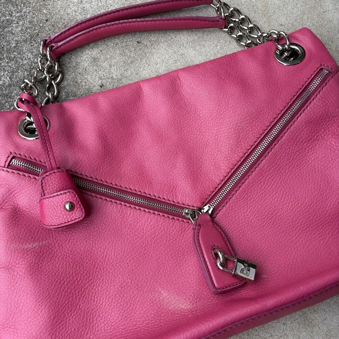 Dolce & Gabbana Hand Bag Tote Purse Leather Pink Authentic
