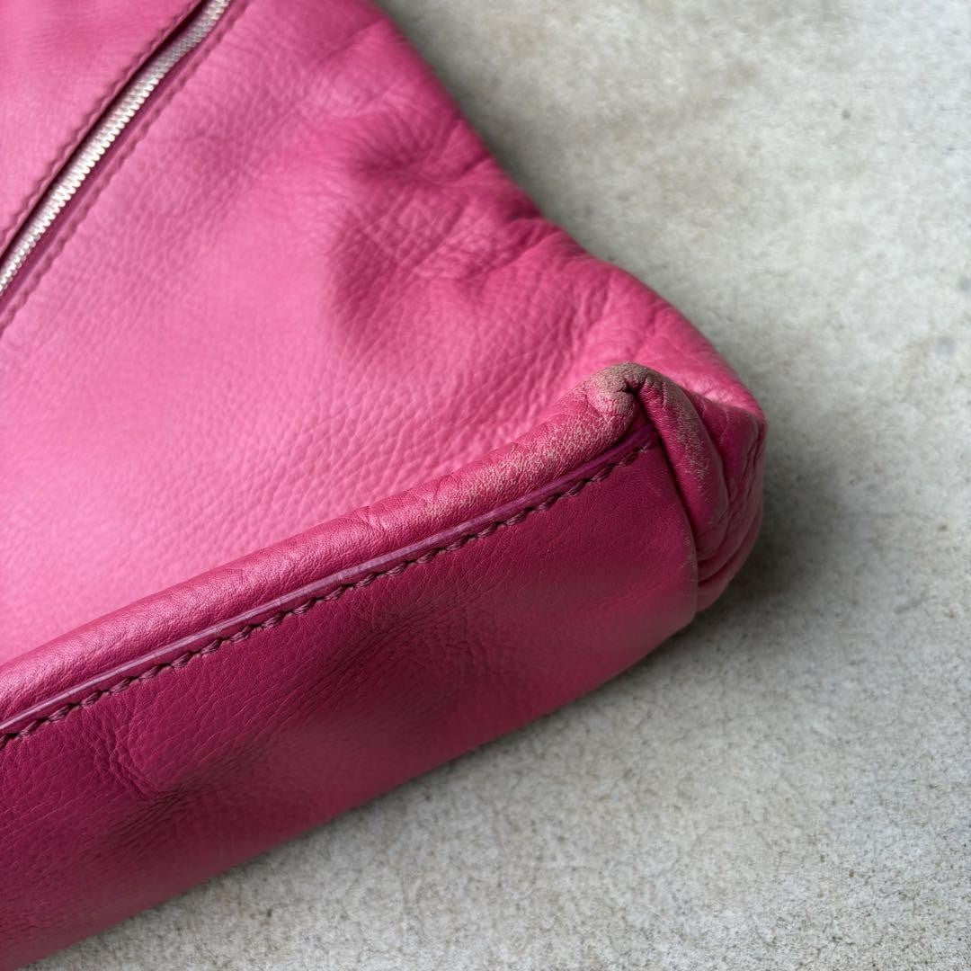 Dolce & Gabbana Hand Bag Tote Purse Leather Pink Authentic