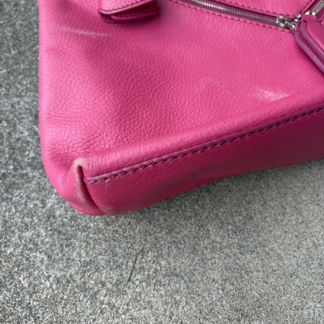Dolce & Gabbana Hand Bag Tote Purse Leather Pink Authentic