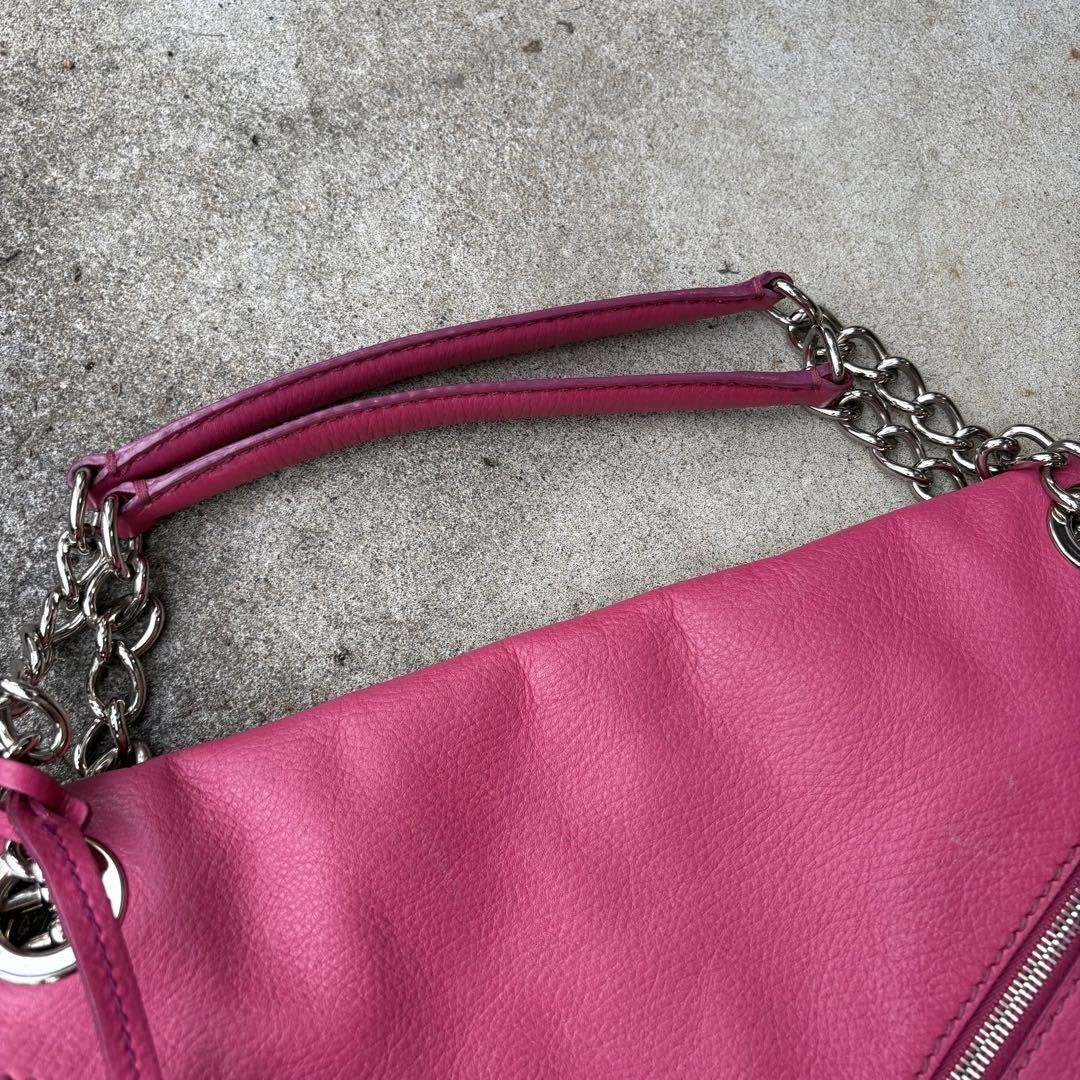 Dolce & Gabbana Hand Bag Tote Purse Leather Pink Authentic