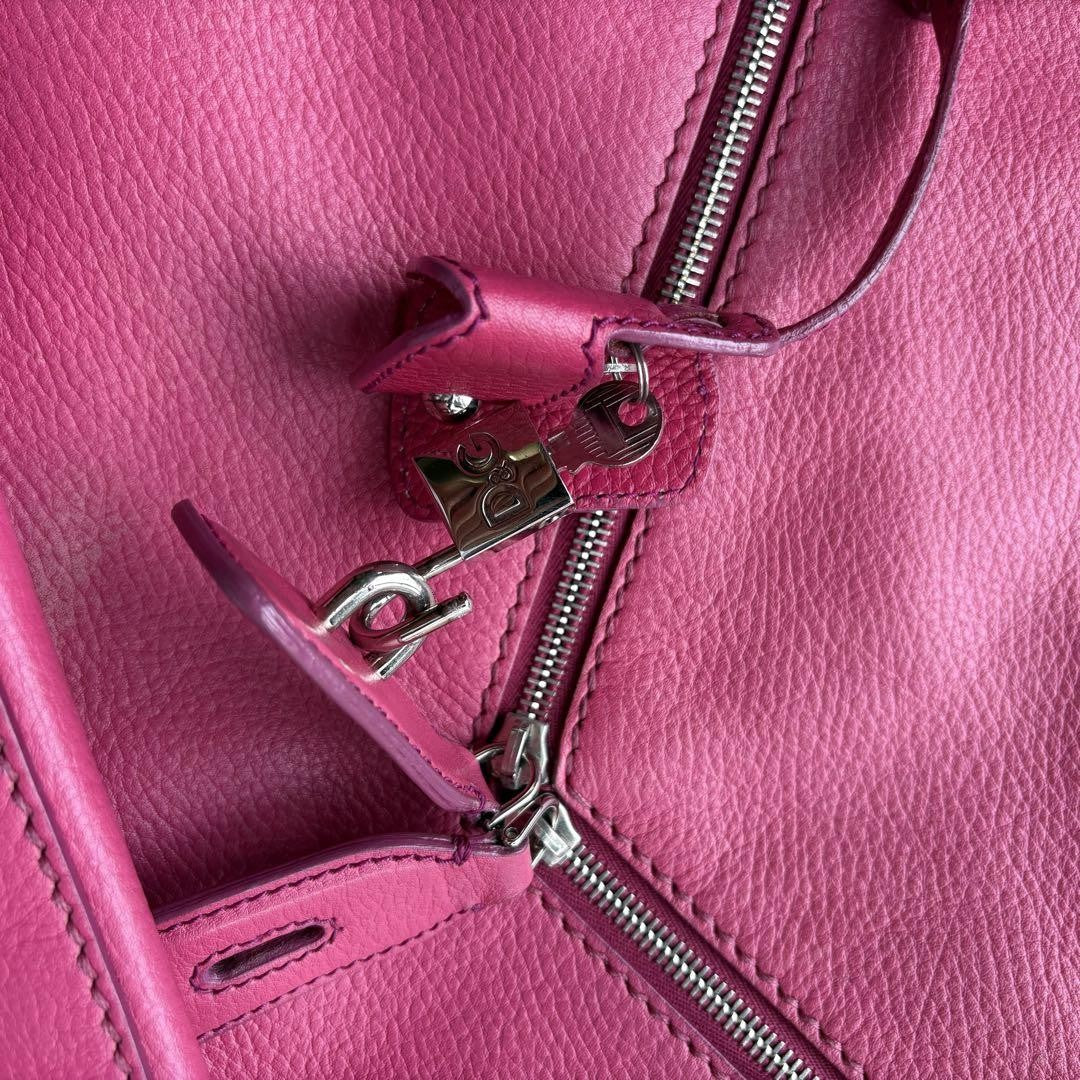 Dolce & Gabbana Hand Bag Tote Purse Leather Pink Authentic