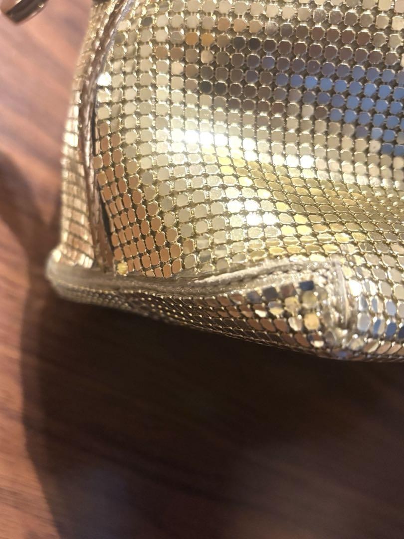 TOD'S Handbag Purse Gold Leather Charm Mini Boston Authentic Used Unisex