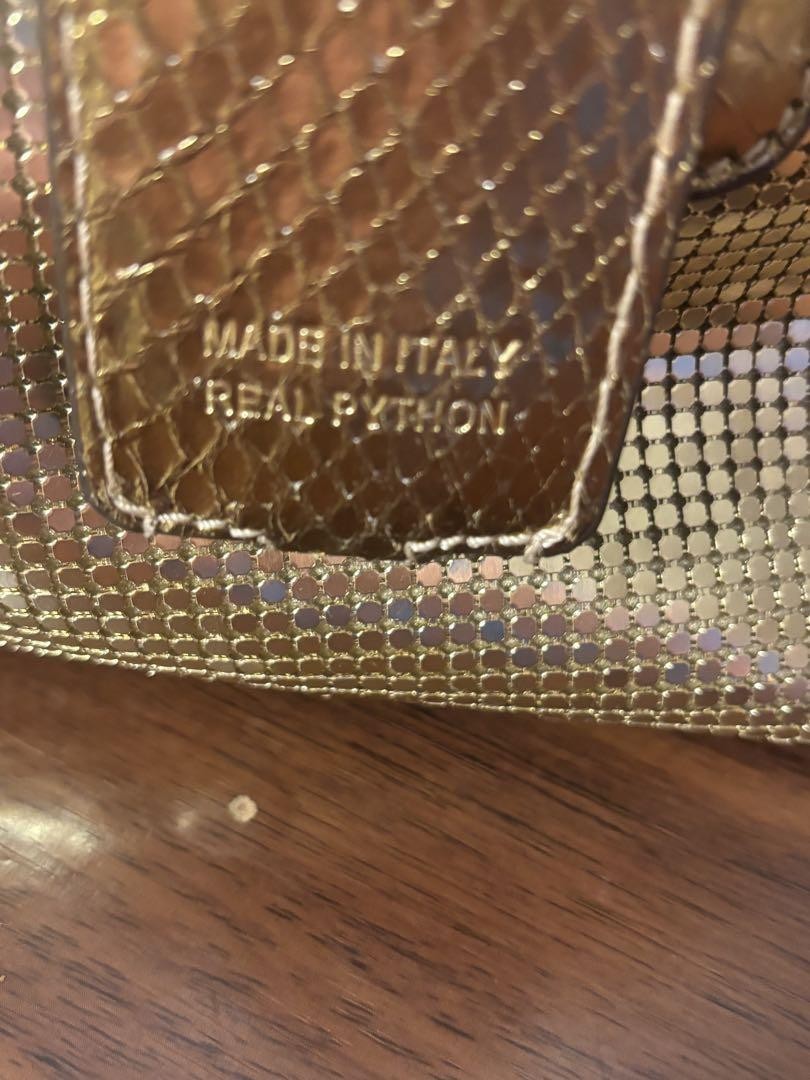 TOD'S Handbag Purse Gold Leather Charm Mini Boston Authentic Used Unisex
