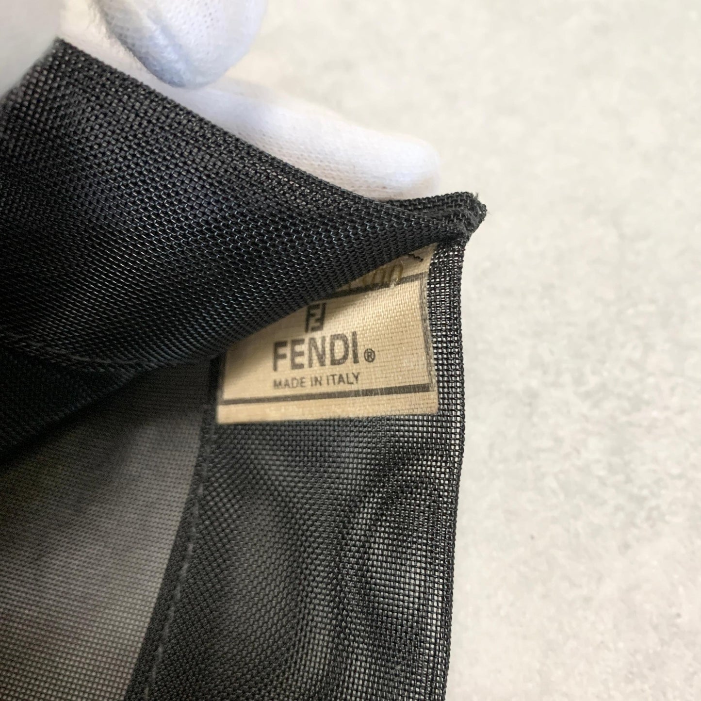 FENDI Bag FF Mesh Hand Tote Purse Mesh Leather Black Used Women's Authentic