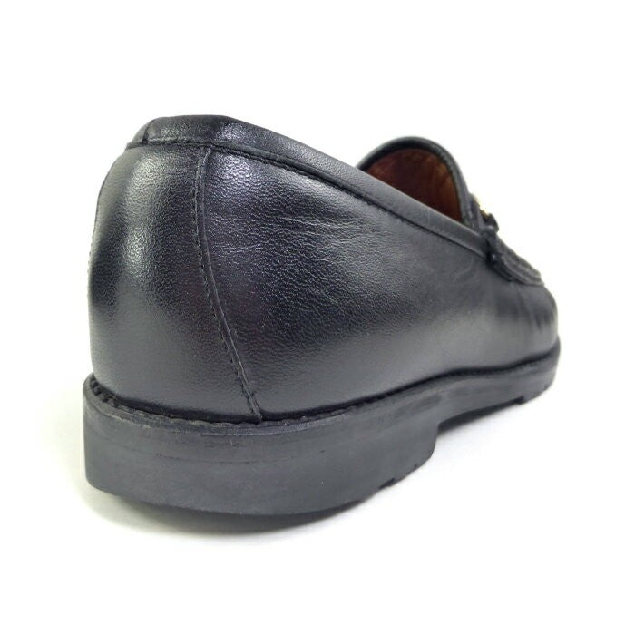 GUCCI Loafers Shoes Horse Bit EU 37.0 US 7.0 Leather Black Authentic