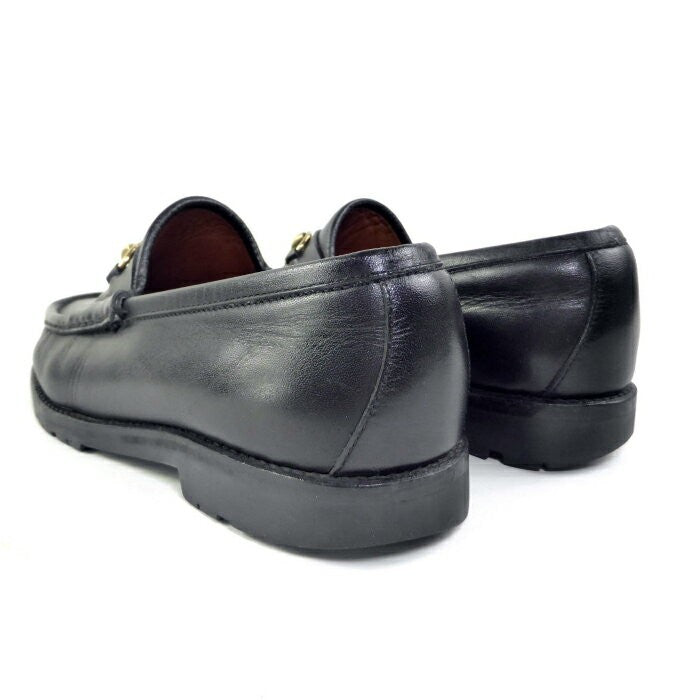 GUCCI Loafers Shoes Horse Bit EU 37.0 US 7.0 Leather Black Authentic