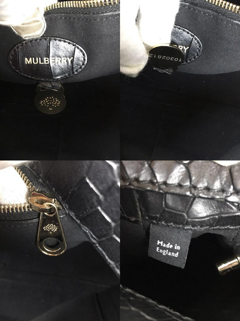 MULBERRY Hand Shoulder Bag Tote Purse 2way Leather Black Authentic