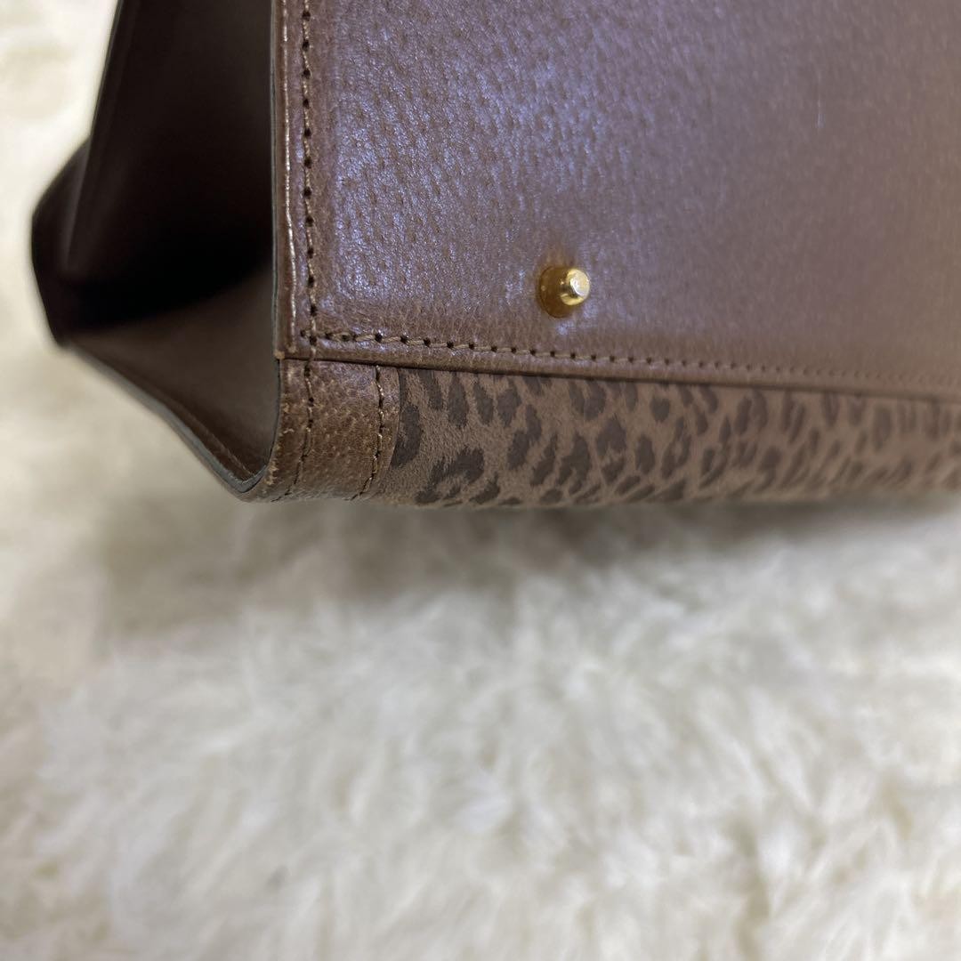 Valentino Garavani Hand Shoulder Bag Tote Purse 2way Leather Brown Authentic