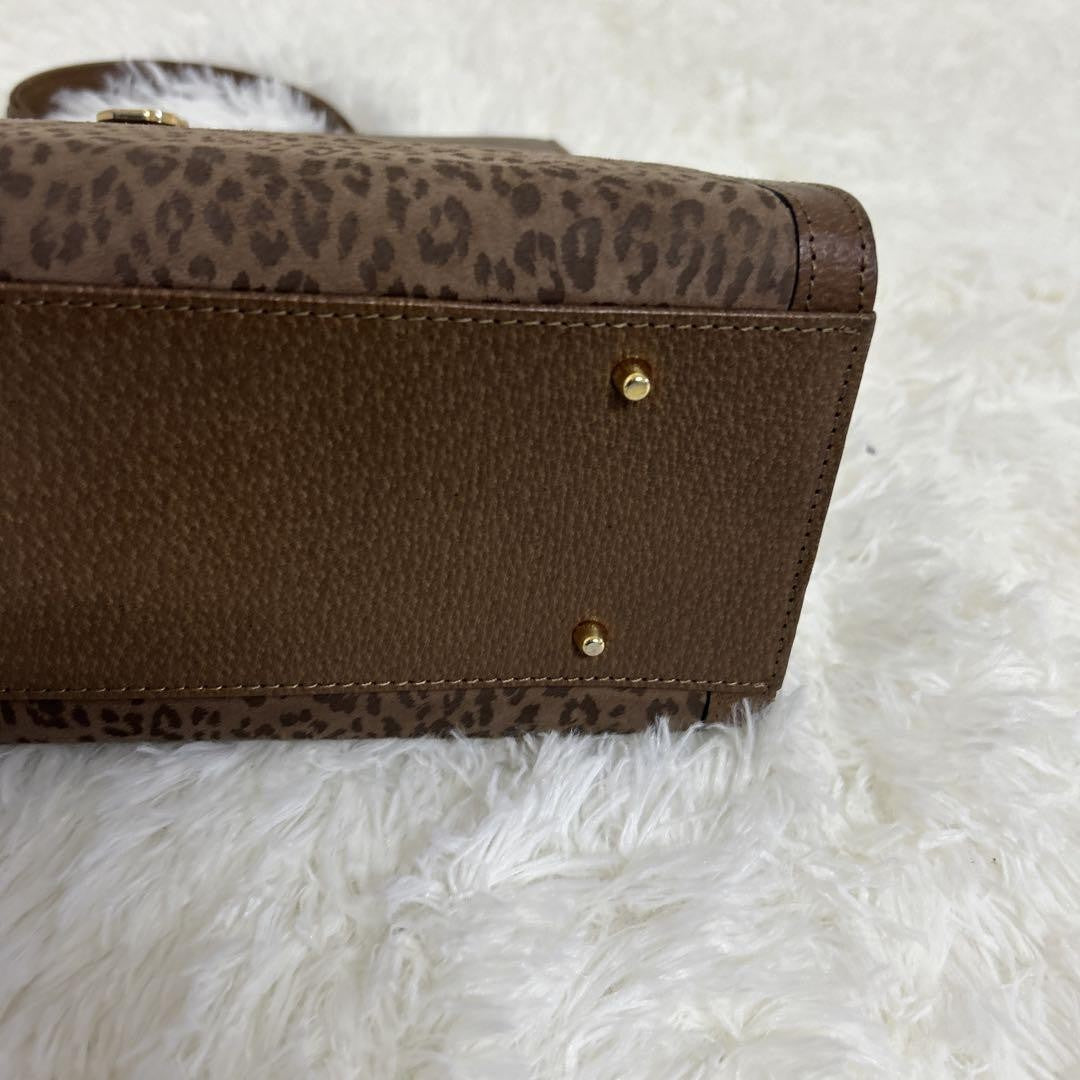 Valentino Garavani Hand Shoulder Bag Tote Purse 2way Leather Brown Authentic