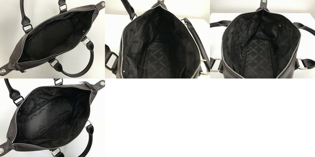Longchamp Hand Bag Tote Purse Dark Brown Authentic
