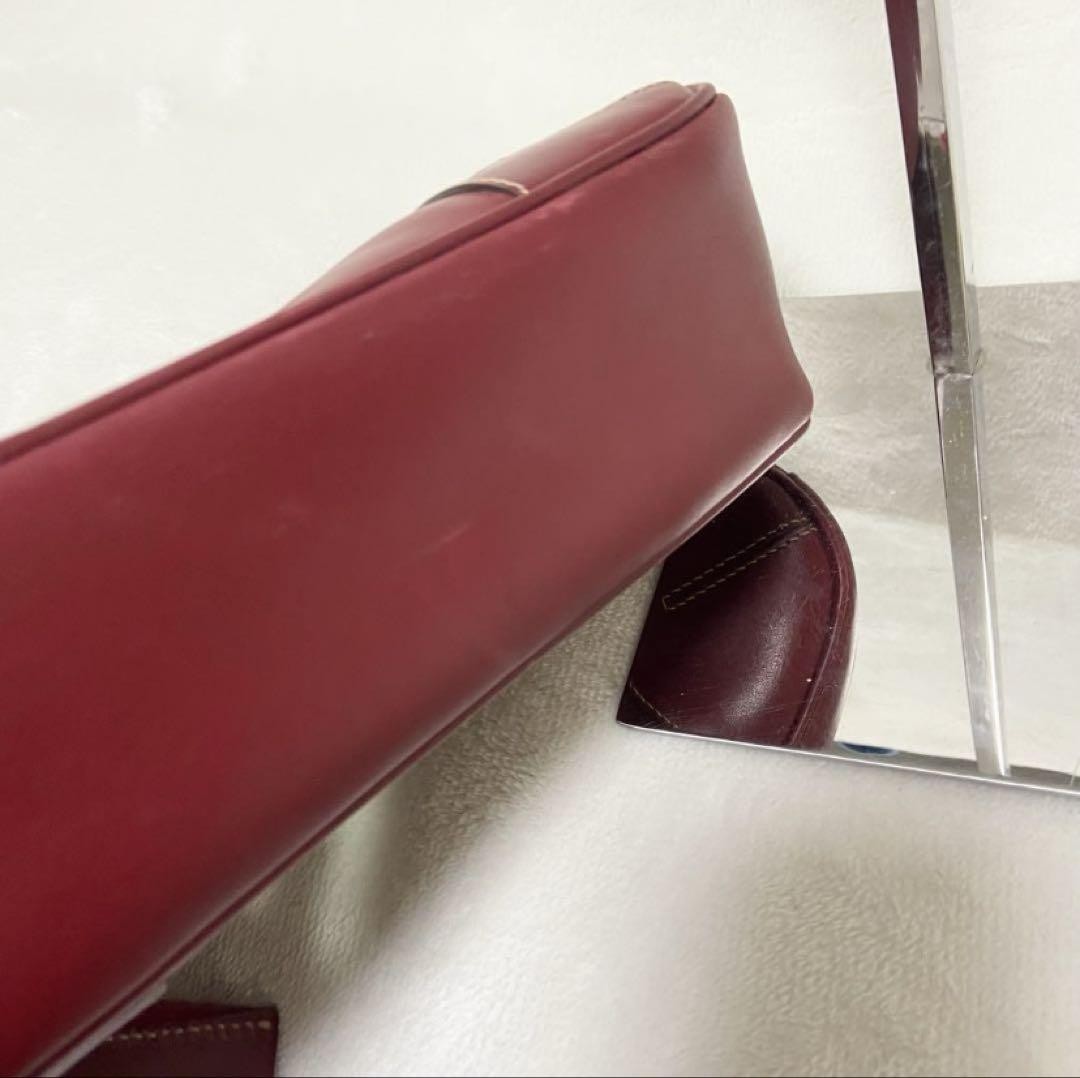 PRADA Shoulder Bag Purse Leather Red Authentic