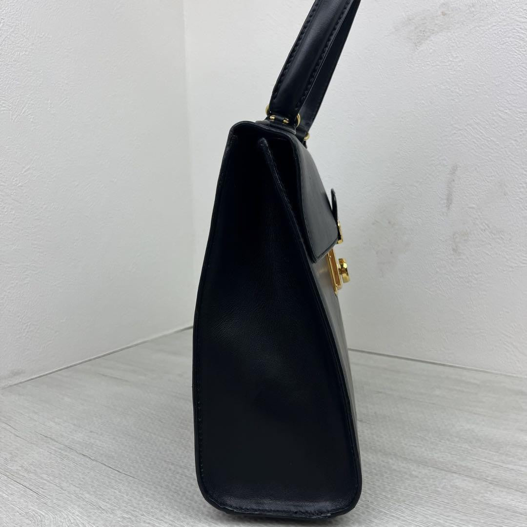 PRADA Hand Bag Tote Purse Leather Black Authentic