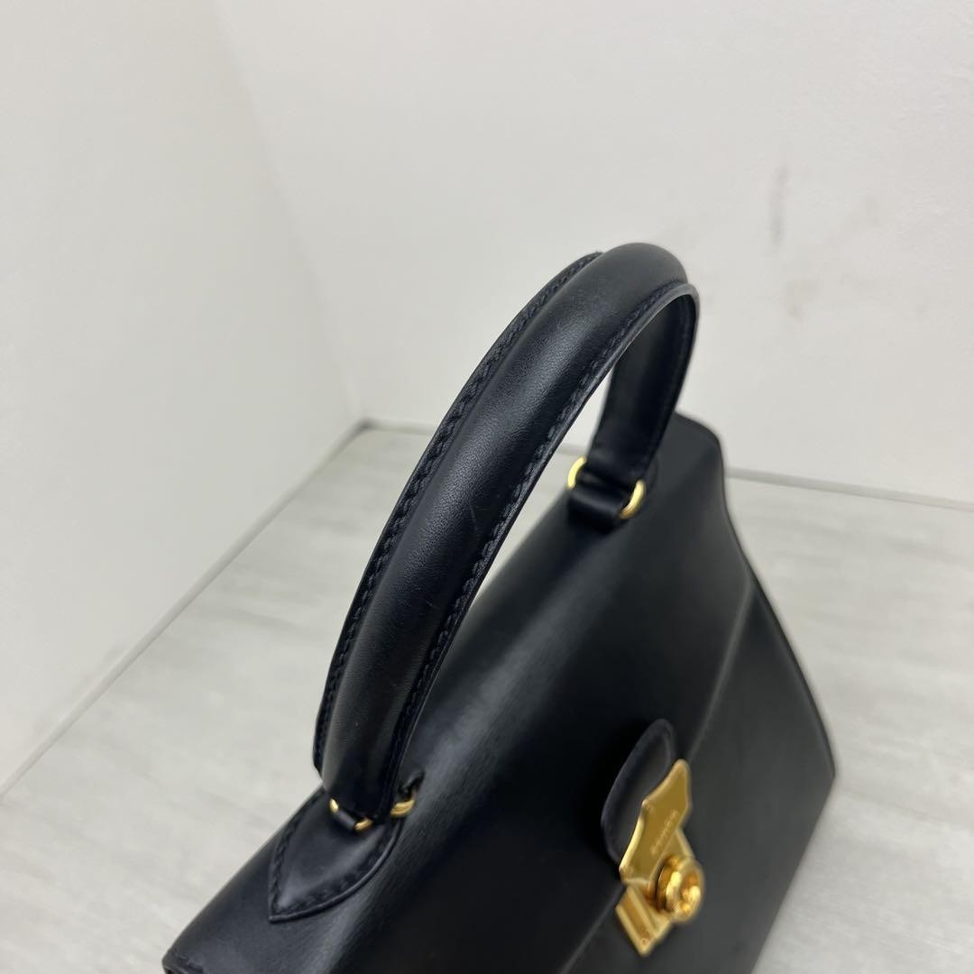 PRADA Hand Bag Tote Purse Leather Black Authentic