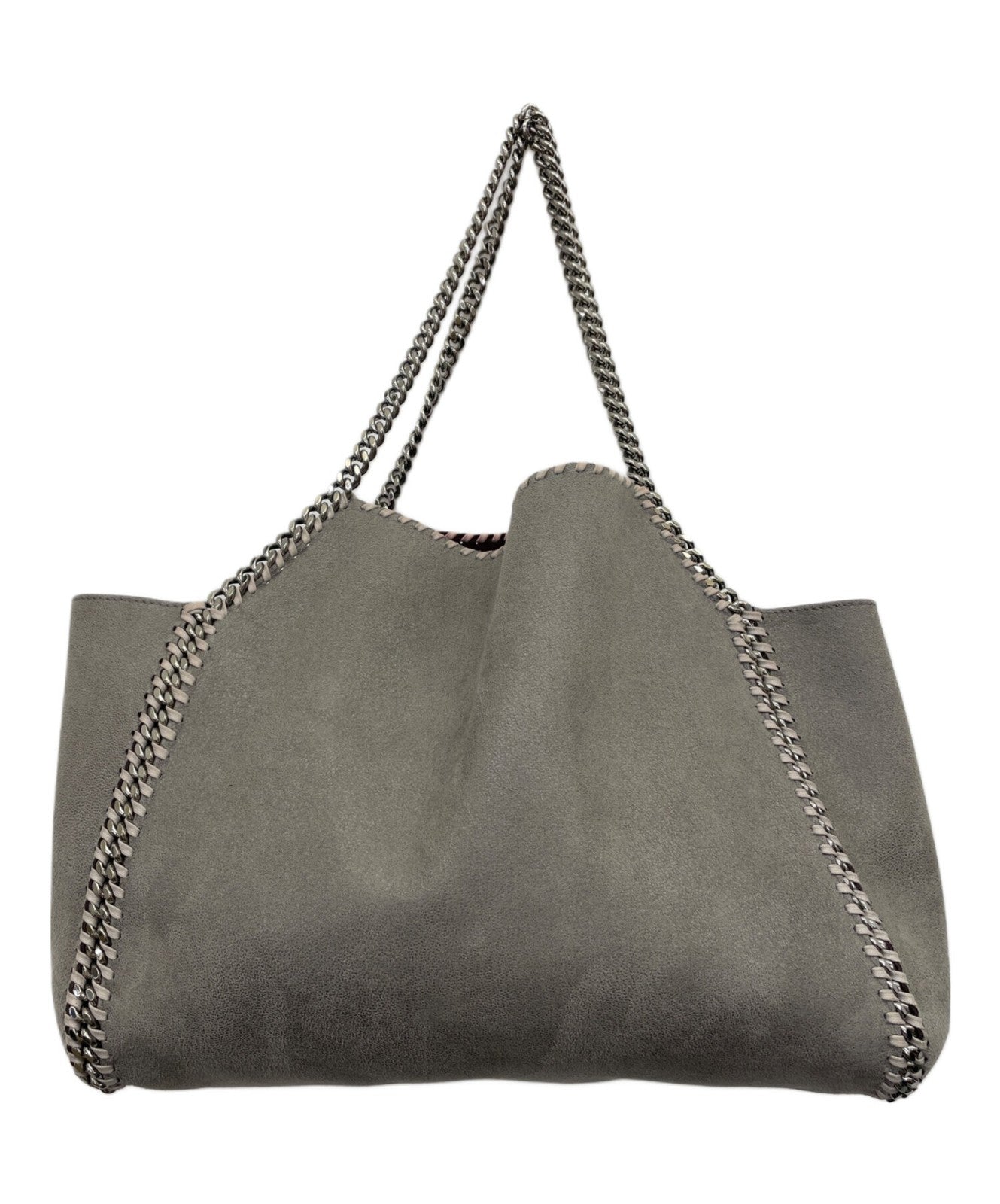 Stella McCartney Hand Bag Tote Purse Reversible Falabella Gray Red Authentic