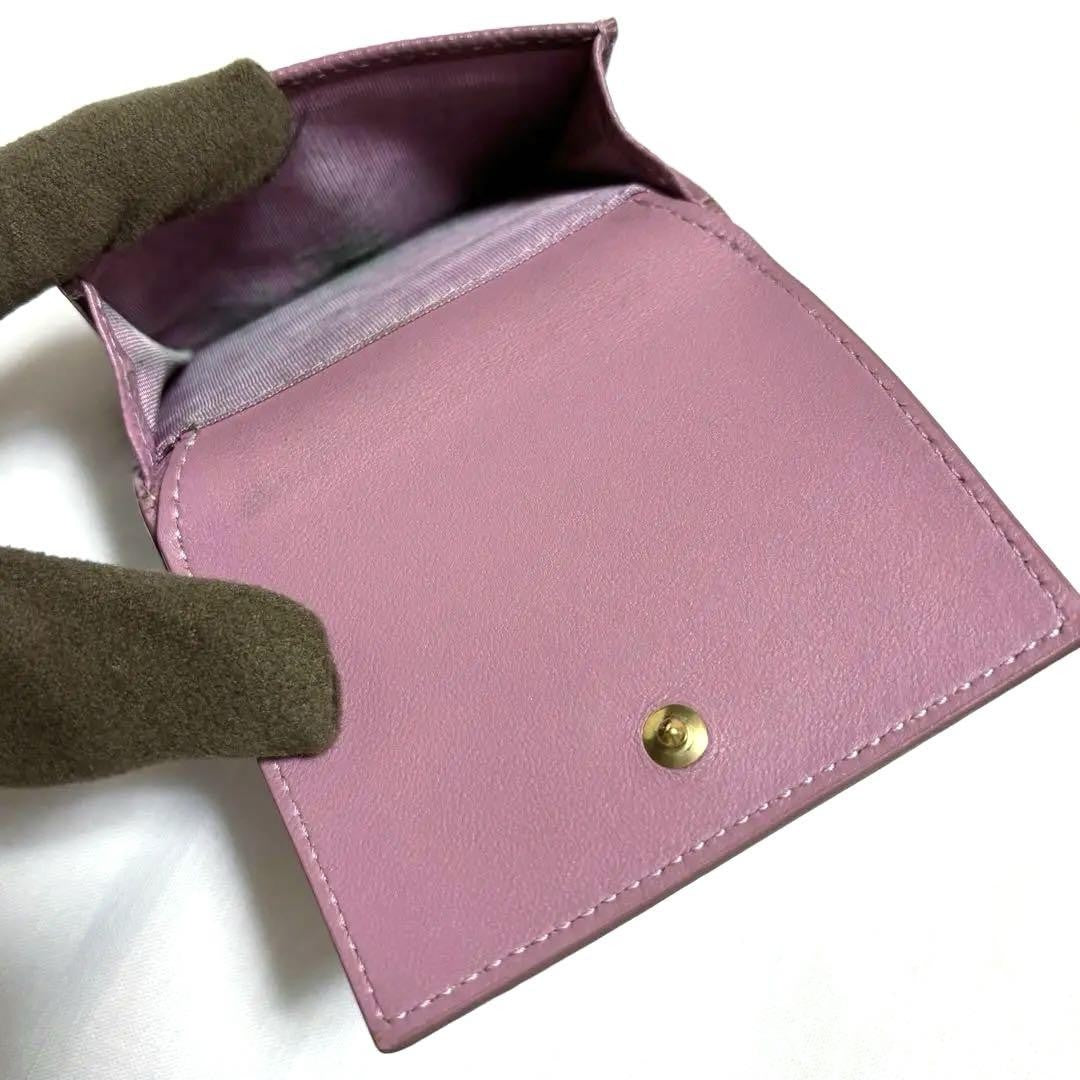 Christian Dior Tri-fold Wallet Compact Purse CD Pink Authentic