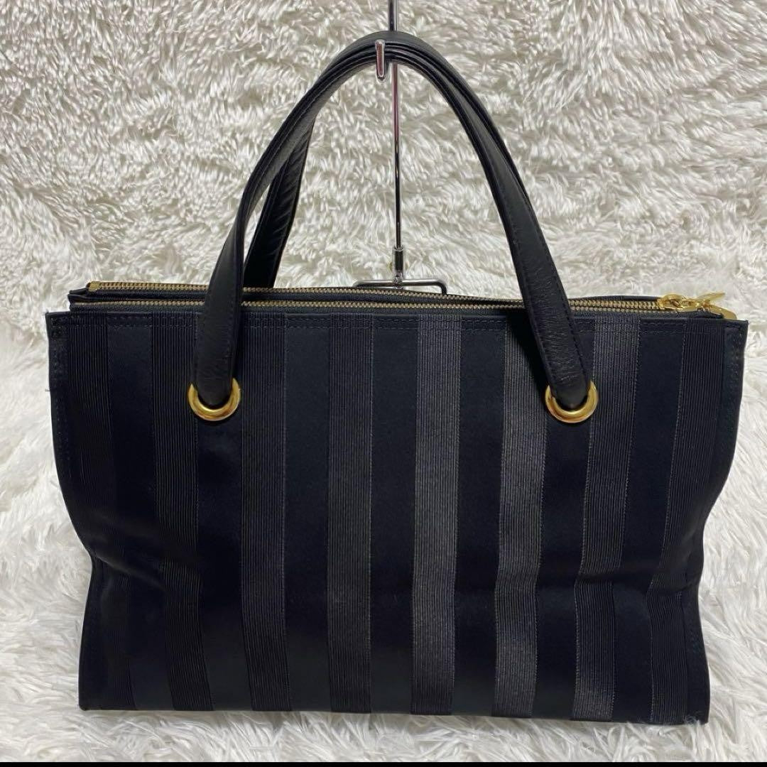 Valentino Garavani Sport Purse Handbag Stripe Logo Tote Bag Auth Used Unisex