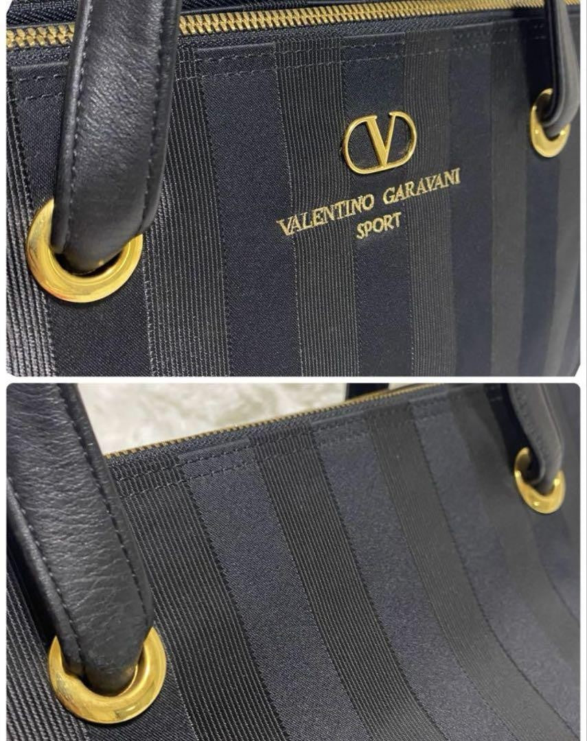 Valentino Garavani Sport Purse Handbag Stripe Logo Tote Bag Auth Used Unisex