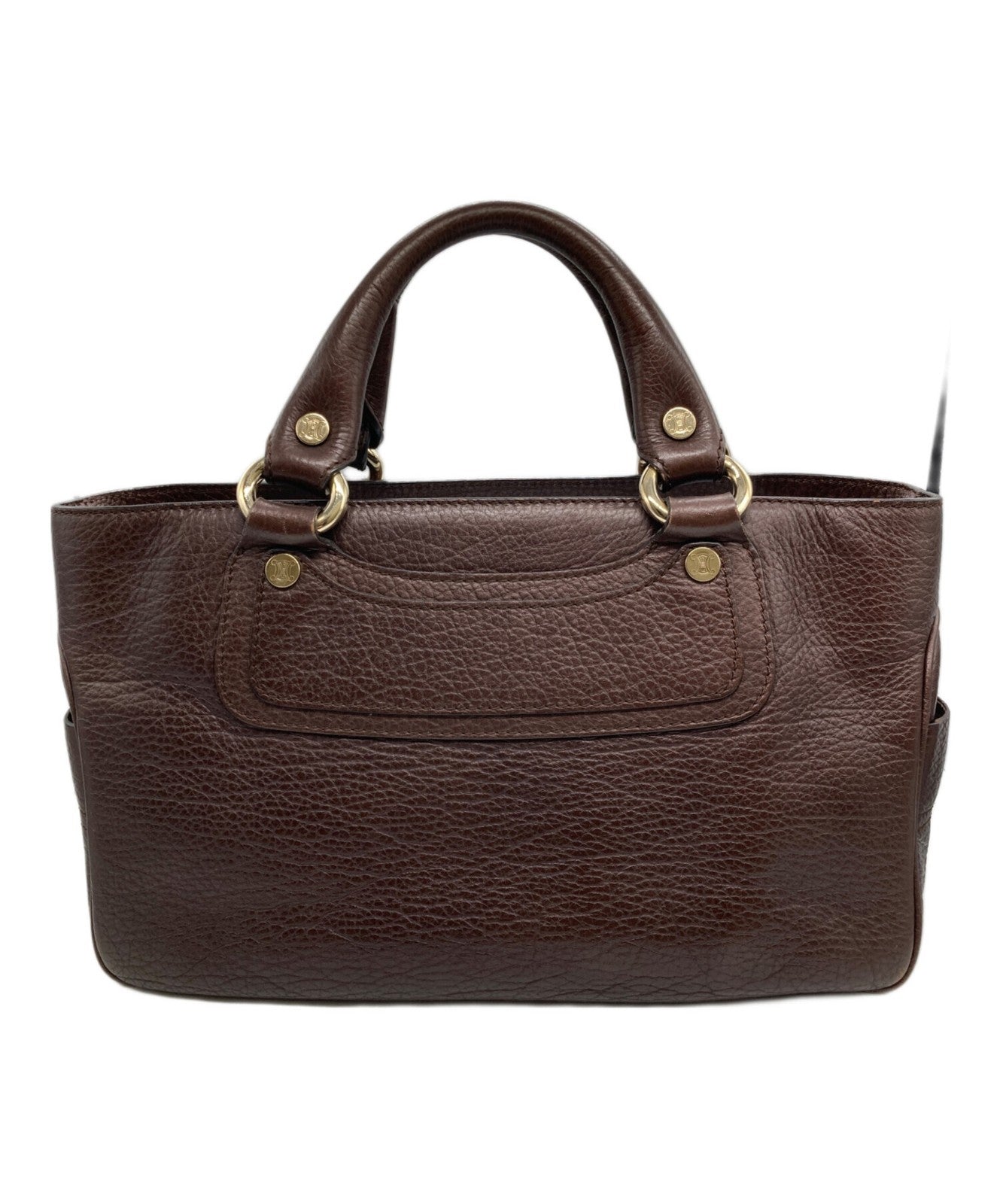CELINE Hand Bag Tote Purse Brown Authentic