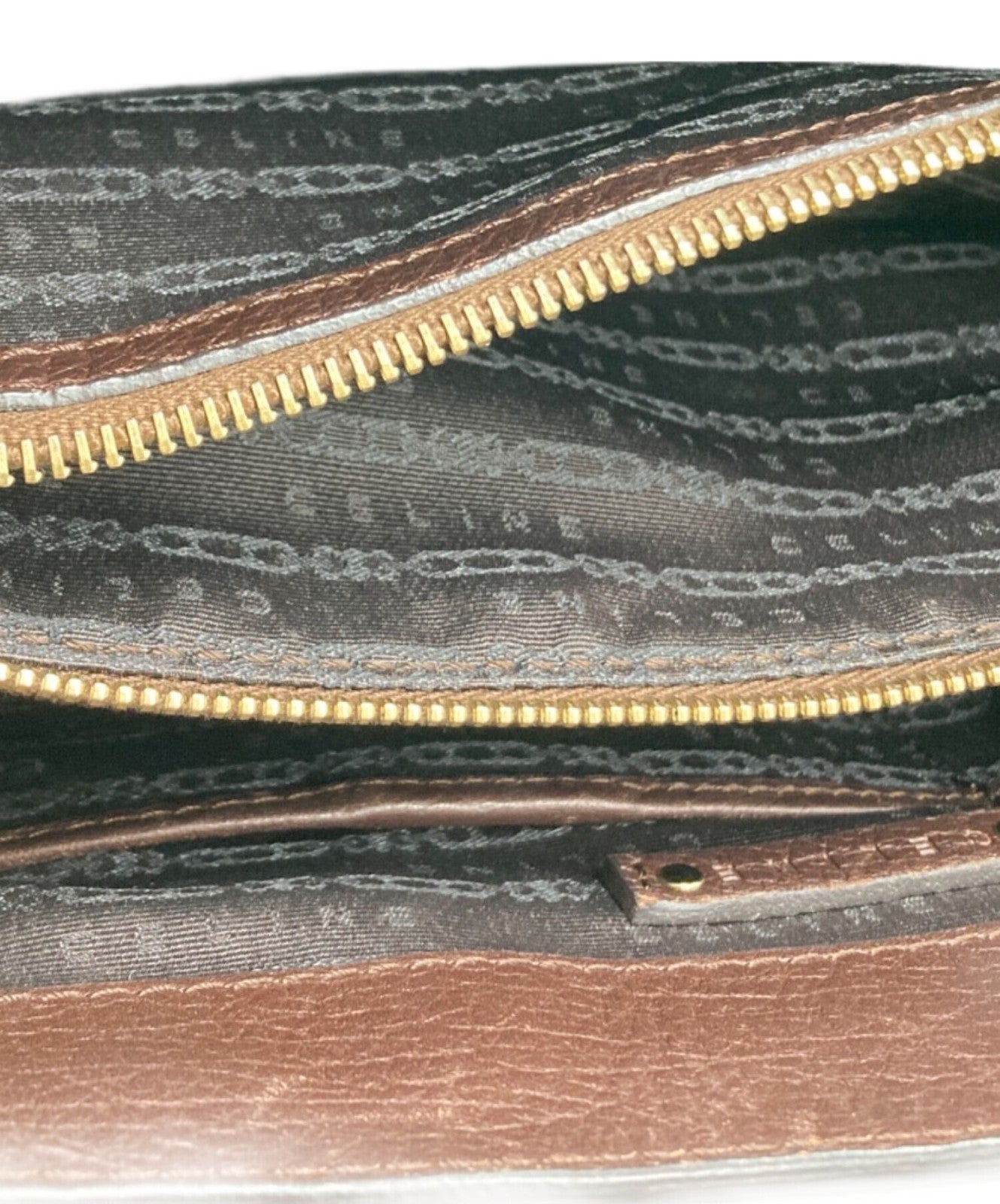 CELINE Hand Bag Tote Purse Brown Authentic