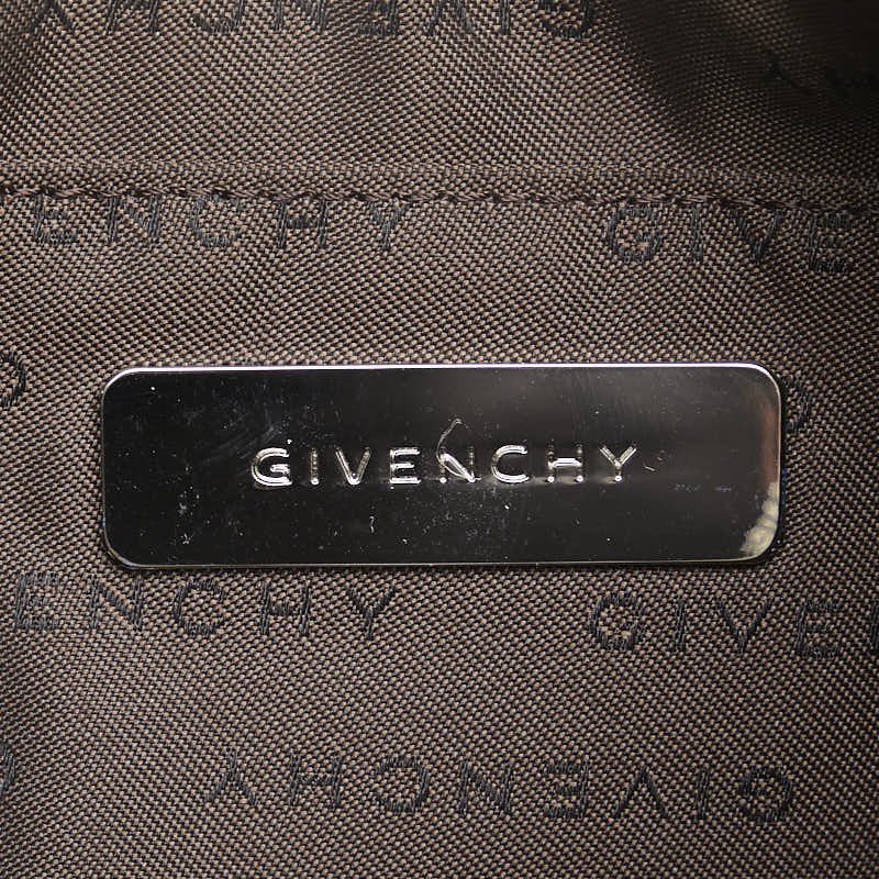 GIVENCHY Shoulder Bag Purse Nylon Leather Khaki Authentic
