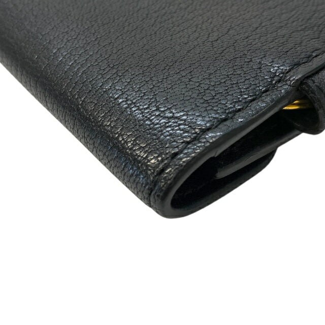 Christian Dior Key Case Compact Saddle Leather Black Authentic
