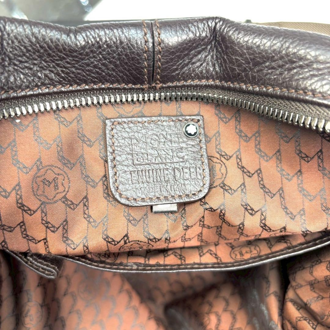 Montblanc Business Bag 2way Leather Dark Brown Authentic