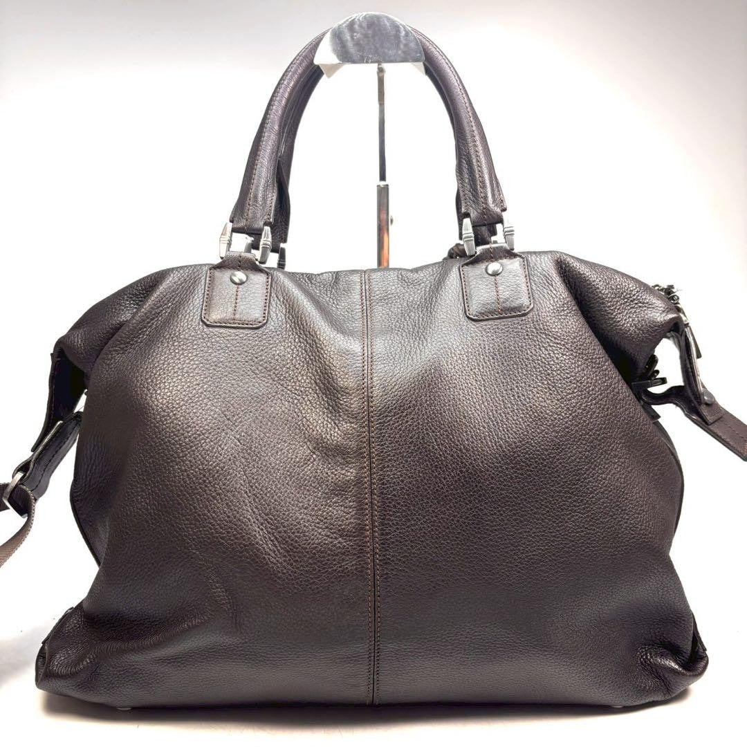 Montblanc Business Bag 2way Leather Dark Brown Authentic