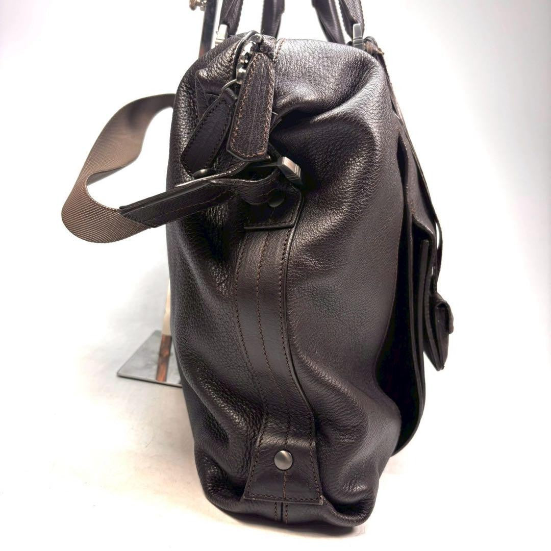 Montblanc Business Bag 2way Leather Dark Brown Authentic
