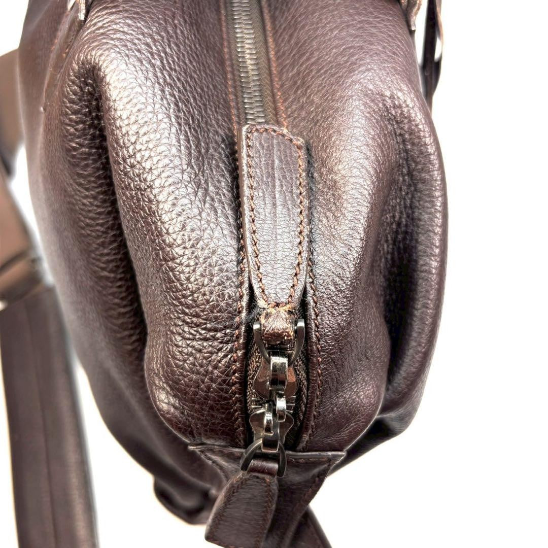 Montblanc Business Bag 2way Leather Dark Brown Authentic