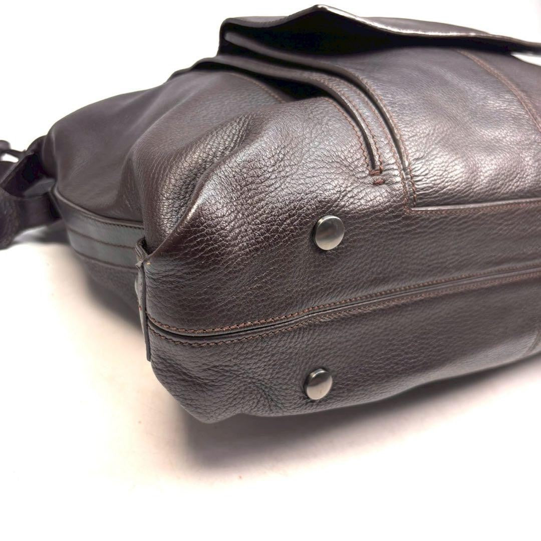 Montblanc Business Bag 2way Leather Dark Brown Authentic