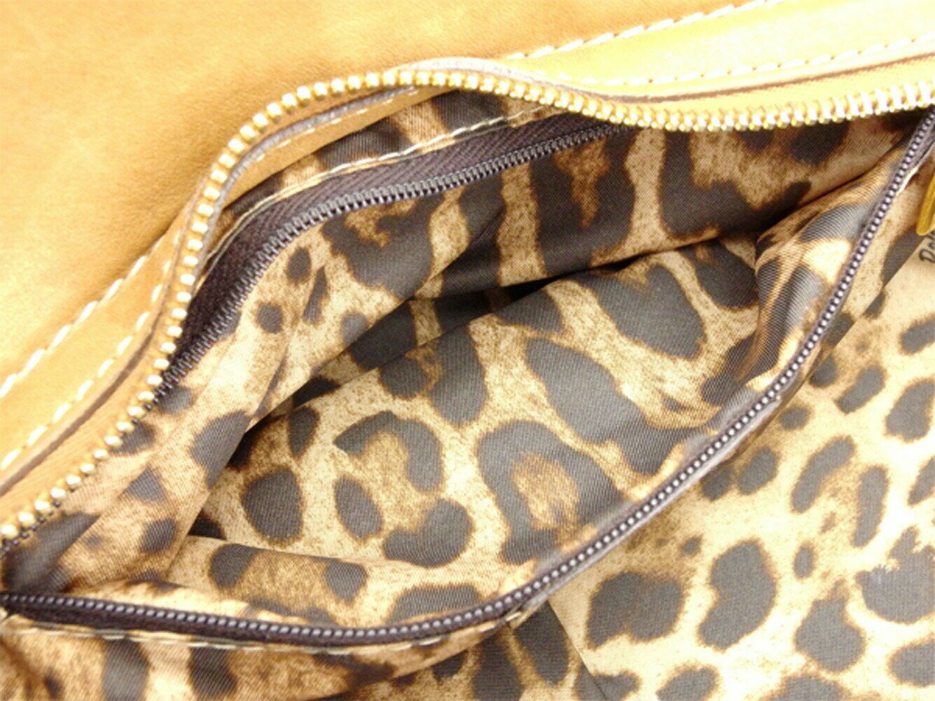 Dolce & Gabbana Hand Bag Tote Purse Leopard Light Brown Authentic