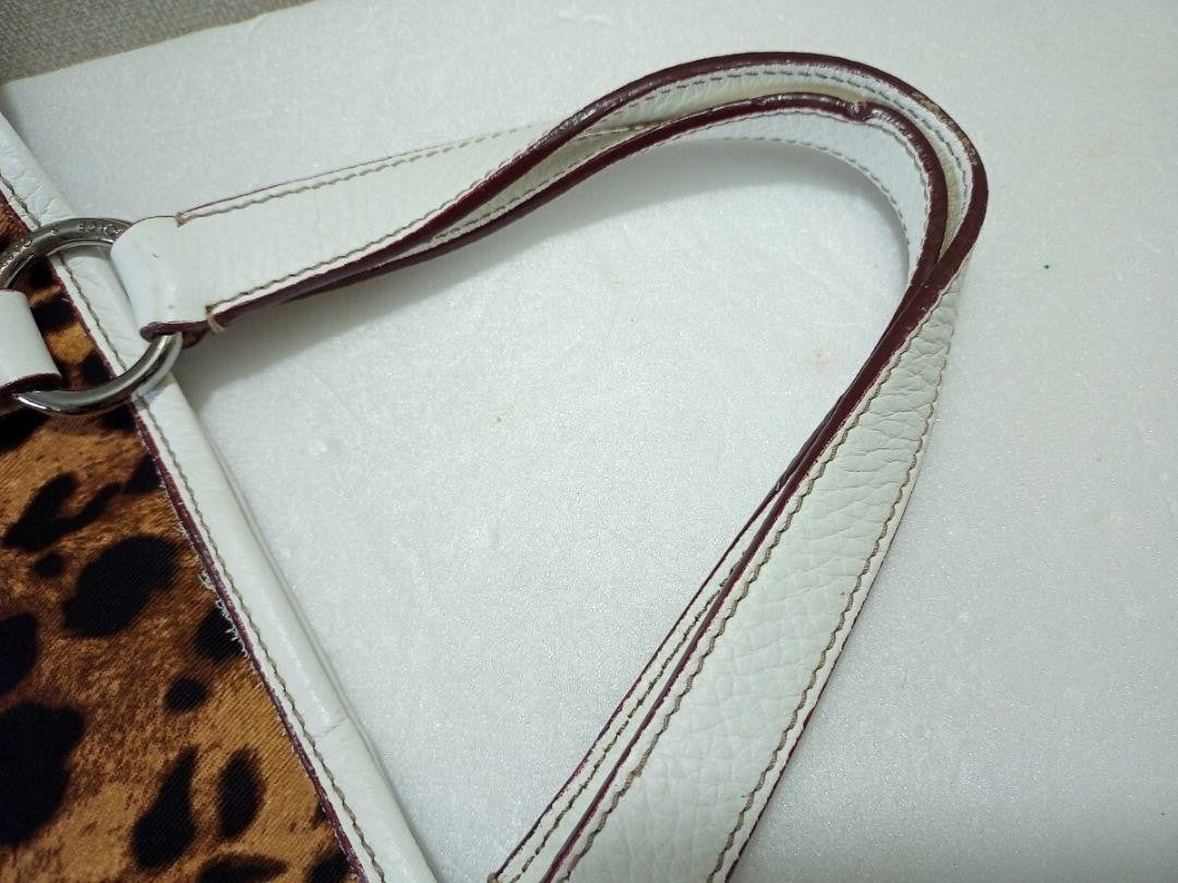 Dolce & Gabbana Hand Bag Tote Purse Leopard Nylon Leather Authentic