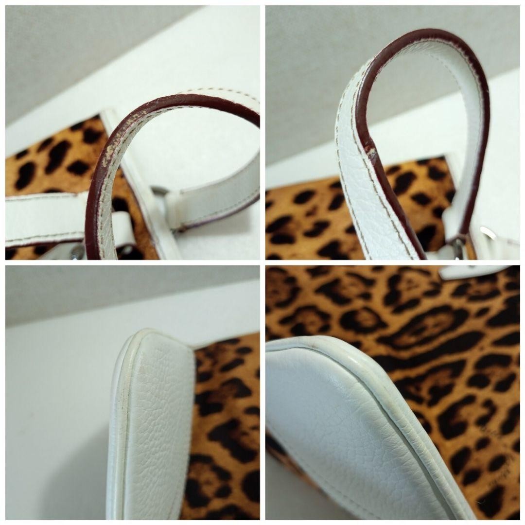 Dolce & Gabbana Hand Bag Tote Purse Leopard Nylon Leather Authentic