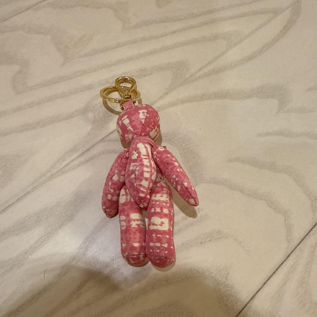PRADA Key Ring Keychain Bag Charm Bear Pink Authentic