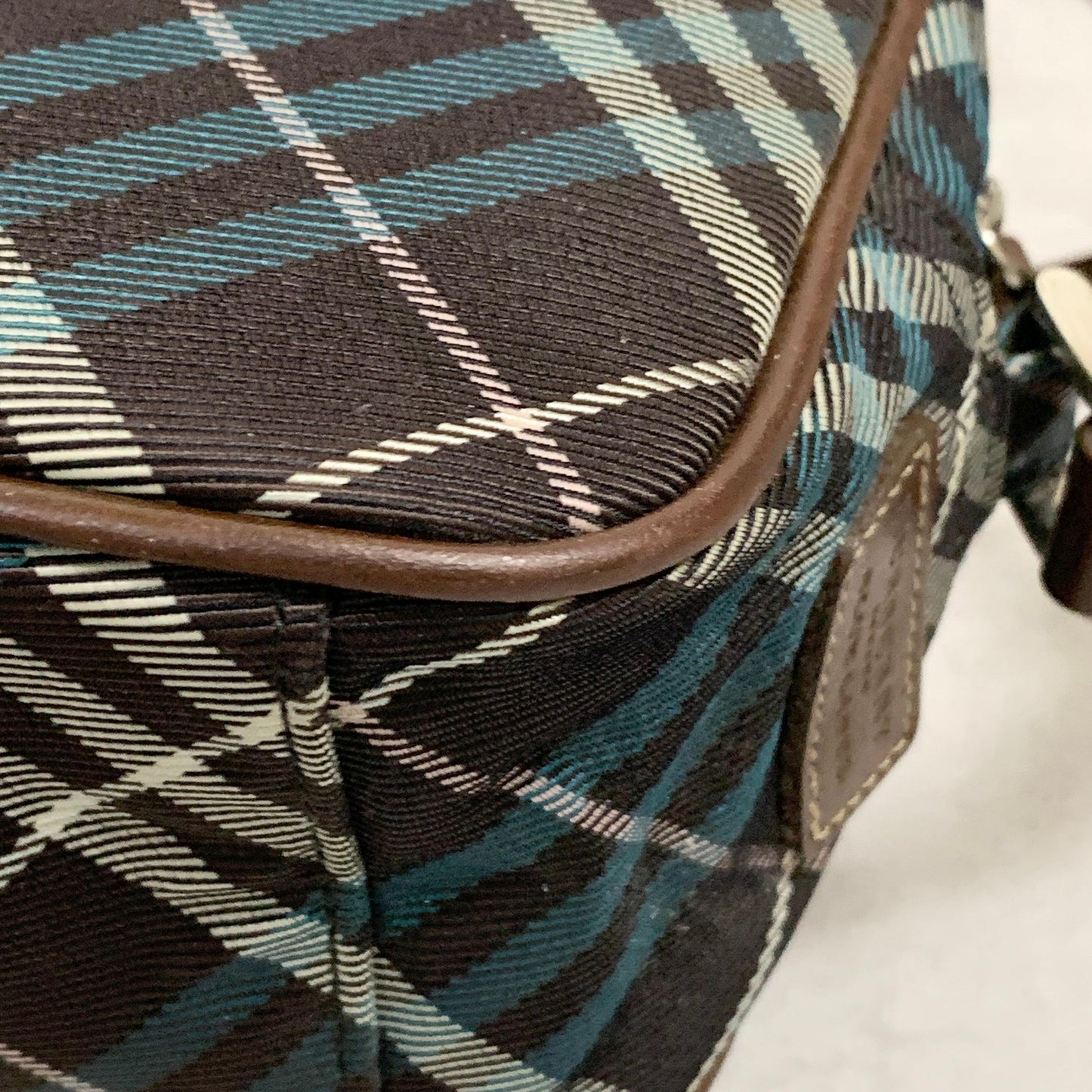 BURBERRY BLUE LABEL Shoulder Bag Nova Check Purse Canvas Brown Crossbody Auth