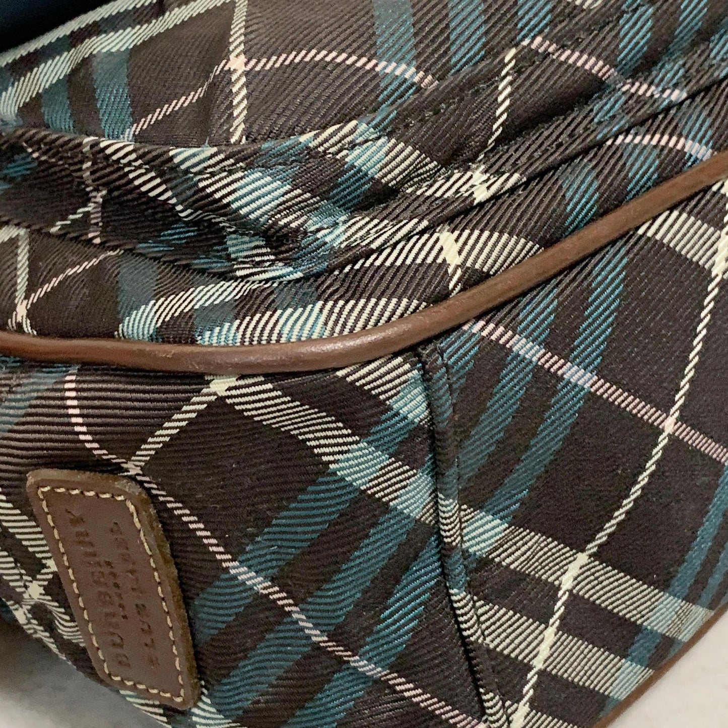 BURBERRY BLUE LABEL Shoulder Bag Nova Check Purse Canvas Brown Crossbody Auth