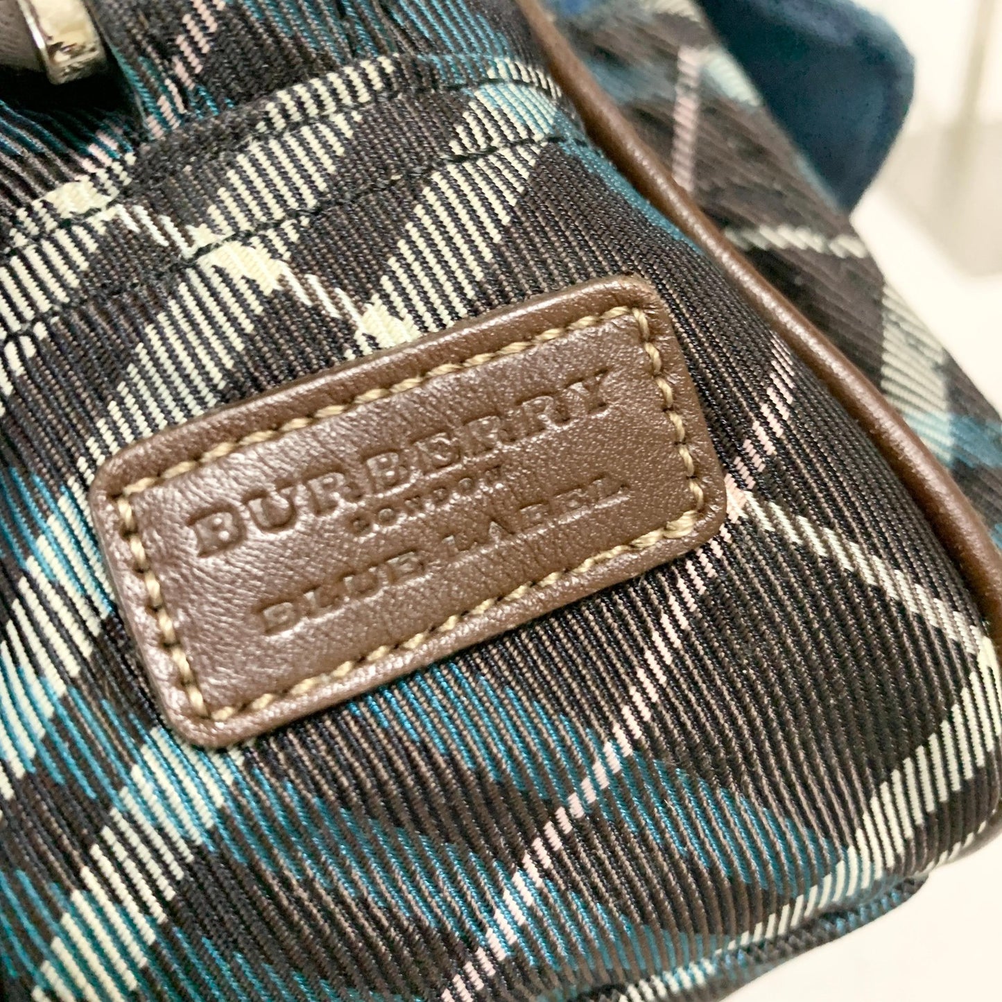 BURBERRY BLUE LABEL Shoulder Bag Nova Check Purse Canvas Brown Crossbody Auth
