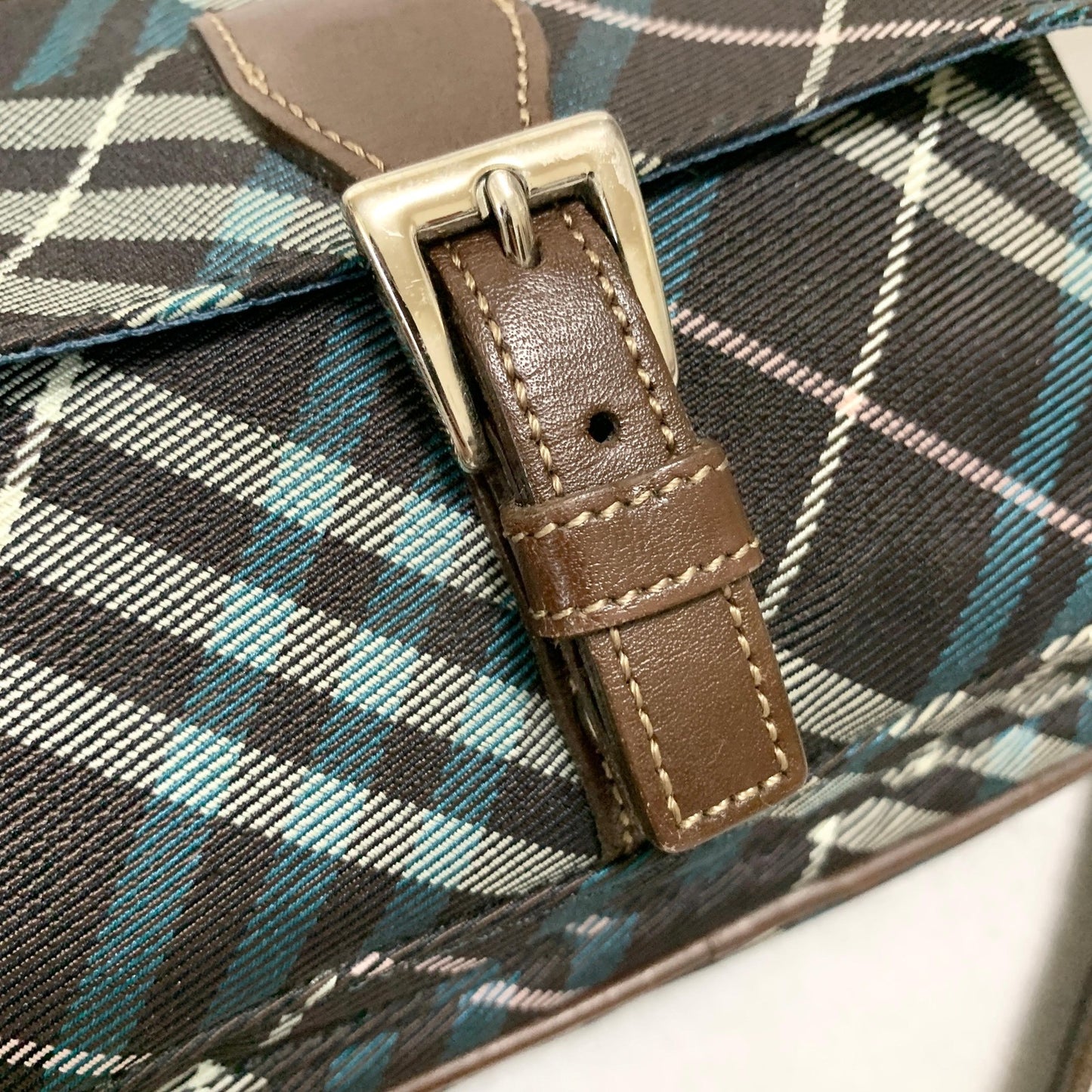 BURBERRY BLUE LABEL Shoulder Bag Nova Check Purse Canvas Brown Crossbody Auth