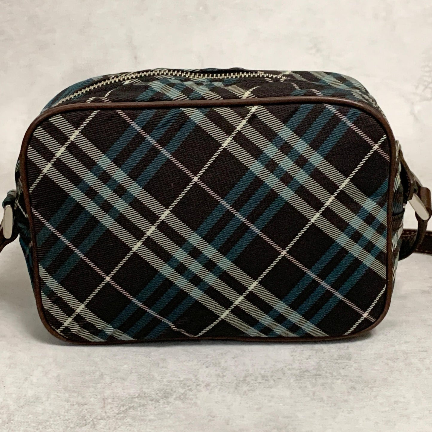 BURBERRY BLUE LABEL Shoulder Bag Nova Check Purse Canvas Brown Crossbody Auth