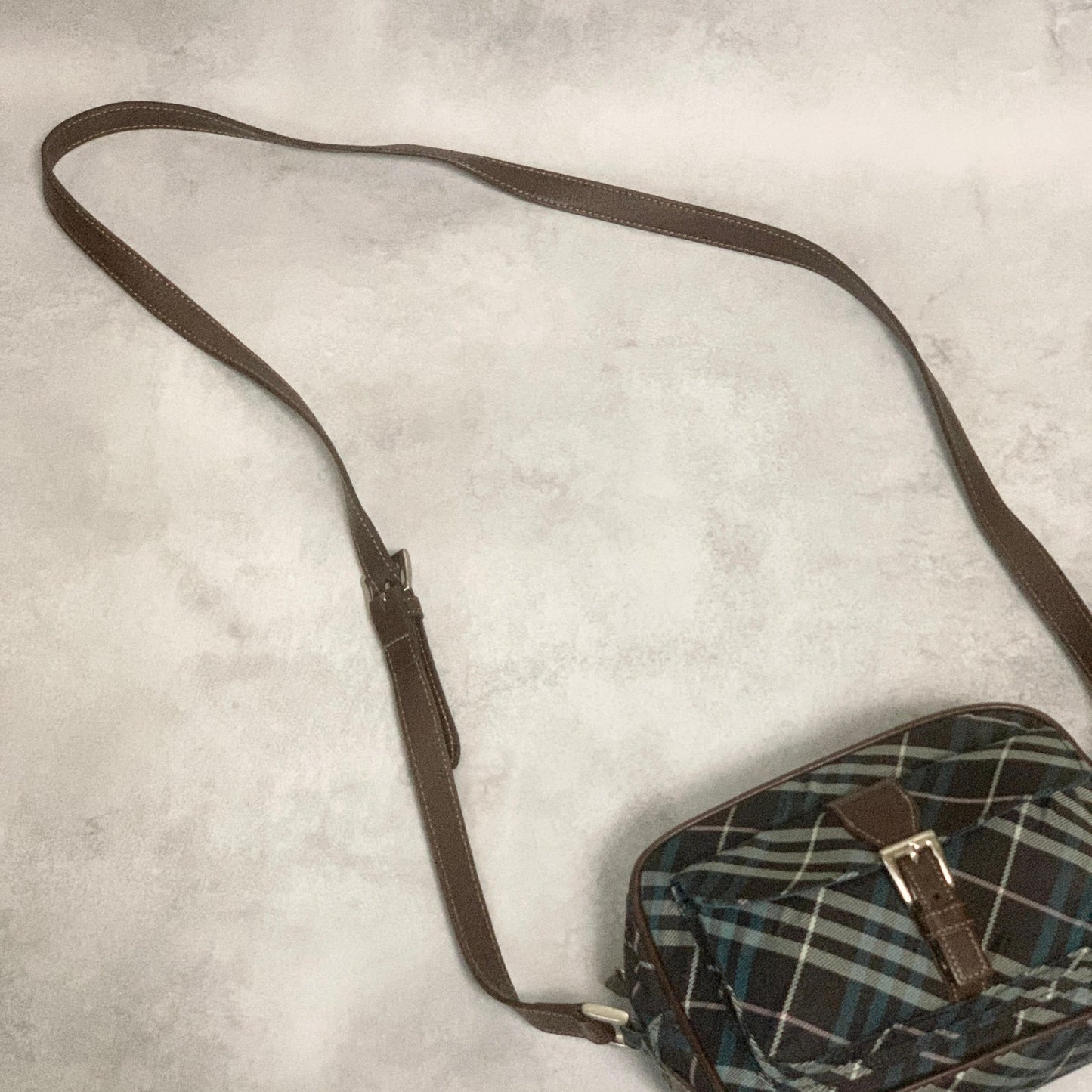 BURBERRY BLUE LABEL Shoulder Bag Nova Check Purse Canvas Brown Crossbody Auth