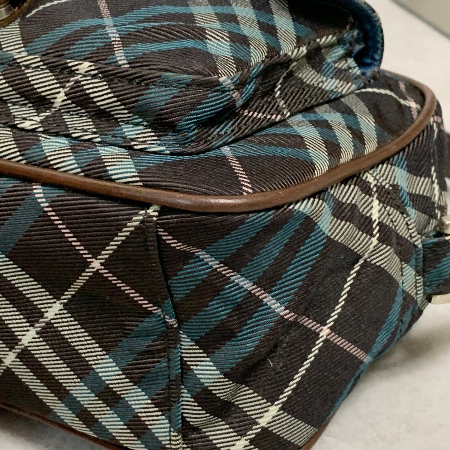 BURBERRY BLUE LABEL Shoulder Bag Nova Check Purse Canvas Brown Crossbody Auth